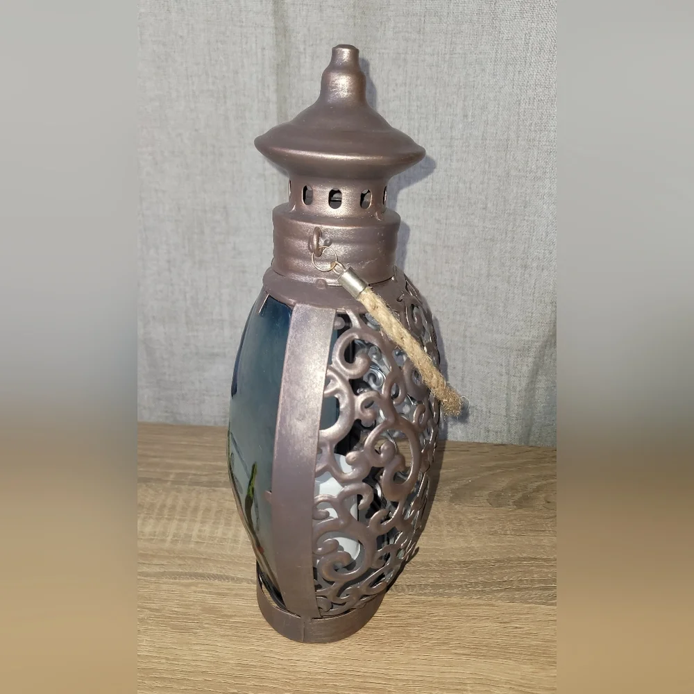 Oceanic Seahorse Lantern with Blue and Brown Accents